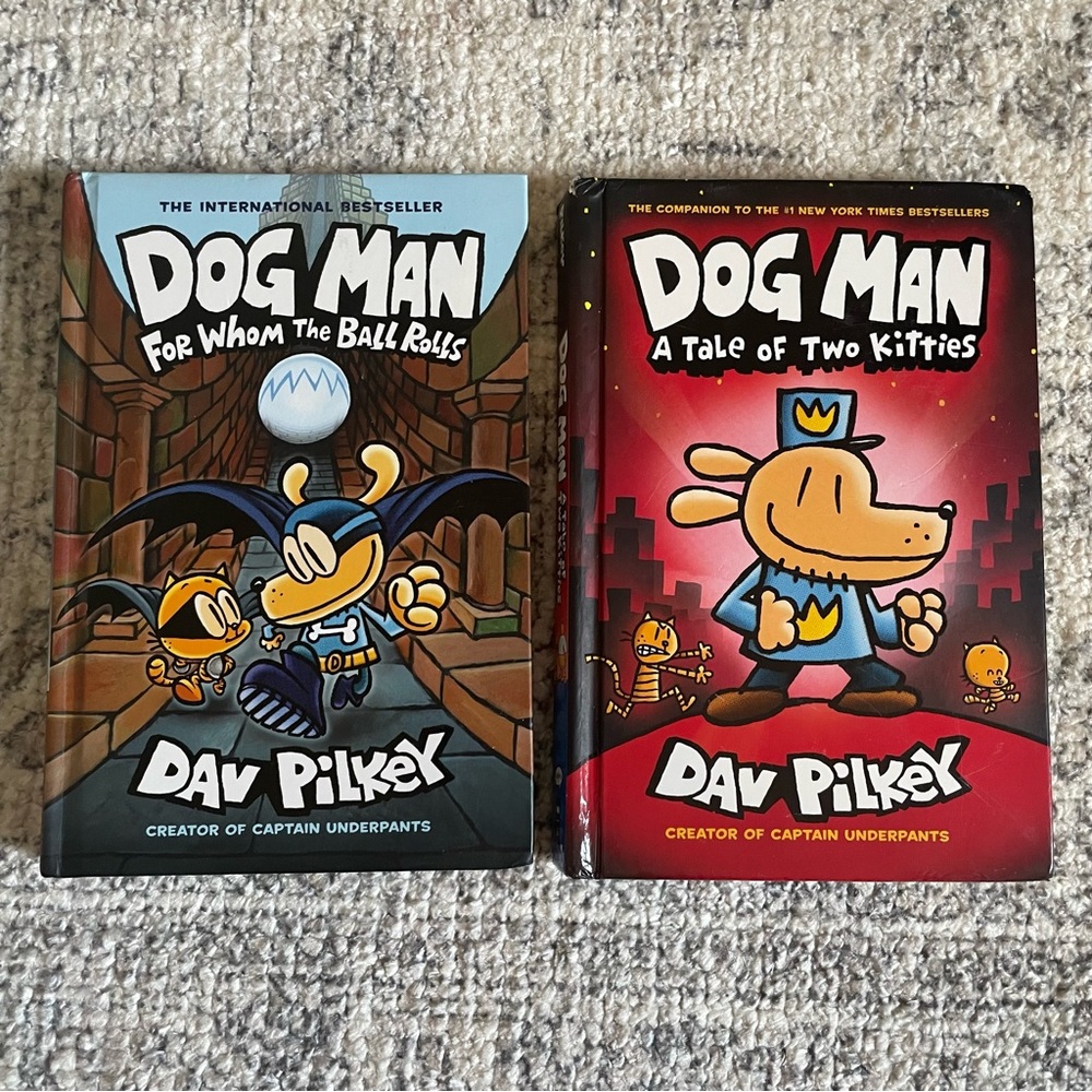 Set of two Dog Man hardcover books graphic novels novel bundle lot